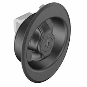 Southco Quarter-Turn Cam Latch, Counter-Clockwise to Latch, Flush Cup Wing Style, Keylocking (CH751), 2-Point Actuator, Sealed, Zinc Alloy, Powder Coat, Black