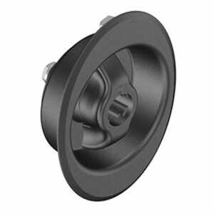 Southco Quarter-Turn Cam Latch, Counter-Clockwise to Latch, Flush Cup Wing Style, without Cam, Sealed, Zinc Alloy, Powder Coat, Black