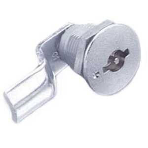Southco Quarter-Turn Cam Latch, 3 mm Double Bitted Recess, 6mm (.24") Grip, Not Sealed, Zinc Alloy, Chrome Plated, Bright