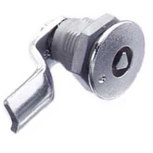 Southco Quarter-Turn Cam Latch, 7 mm Triangle Recess, 10mm (.39") Grip, Not Sealed, Zinc Alloy, Chrome Plated, Bright