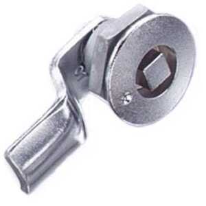 Southco Quarter-Turn Cam Latch, 7 mm Square Recess, 4mm (.16") Grip, Not Sealed, Zinc Alloy, Chrome Plated, Bright