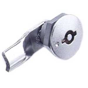 Southco Quarter-Turn Cam Latch, 5 mm Double Bitted Recess, 10mm (.39") Grip, Sealed, Zinc Alloy, Chrome Plated, Bright