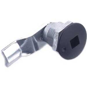 Southco Quarter-Turn Cam Latch, 8 mm Square Recess, 26mm (1.02") Grip, Sealed, Zinc Alloy, Powder Coat, Black