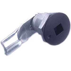 Southco Quarter-Turn Cam Latch, 8 mm Square Recess, 16mm (.63") Grip, Sealed, Zinc Alloy, Powder Coat, Black