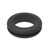 Essentra Grommet, 1.25" Hole Diameter, .875" ID, 1.625" OD, .125" Panel Thickness, Rubber, Black