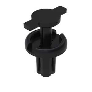 Essentra Removable Rivet, .208" Mounting Hole Dia, .31" L, Nylon, Black, 1000/Pack