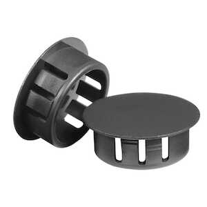Micro Plastics .125" Hole Plug, Domed, 4" H, Nylon, Black, 1000/Pack