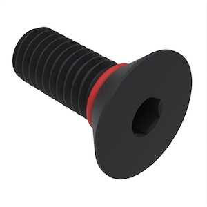 Zago 8-32 X 5/16" L, Hex, 82 Degree Flat Head Socket Sealing Screw, 316 Stainless Steel, Black Oxide, Silicone O-Ring