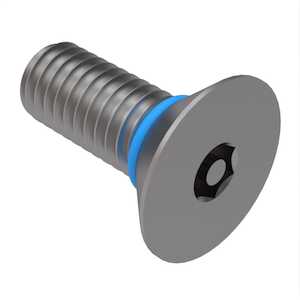 Zago 6-32 X 1" L, Tamper Resistant Hex, 82 Degree Flat Head Socket Sealing Screw, Stainless Steel, Fluorosilicone O-Ring