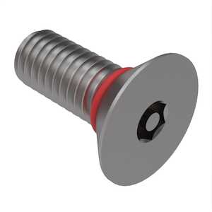 Zago 3/8"-16 X 5/8" L, Tamper Resistant Hex, 82 Degree Flat Head Socket Sealing Screw, Stainless Steel, Silicone O-Ring