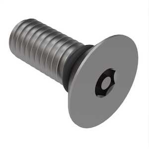 Zago M3 X 10mm L, Tamper Resistant Hex, 90 Degree Flat Head Sealing Screw, Stainless Steel, Buna O-Ring