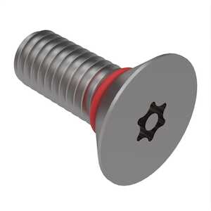 Zago 8-32 X 3/8" L, Tamper Resistant Torx, 82 Degree Flat Head Sealing Screw, Stainless Steel, Silicone O-Ring