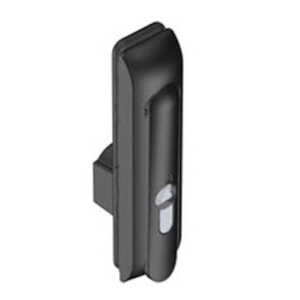 Southco Swinghandle Latch, Medium, w/o Padlock Hasp, Use w/ Linear Actuator, 8 mm Triangle DIN, Sealed, Zinc Alloy, Powder Coat, Black
