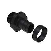 Heyco 1/2" Straight Thru Quick Twist Liquid Tight Conduit Conduit Fitting with Finishing Collar, NPT 1/2 Thread, 1.72" L, Nylon, Black