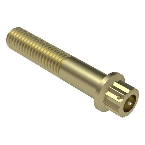 1"-12 X 1-7/8" Grip Length, Alloy Steel 12 Point External Wrenching Flange Bolt, Drilled Head, Cadmium