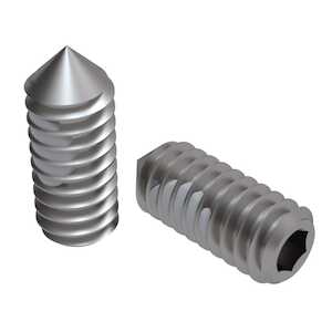 1/2-20 X 1" Long, Cone Point, Self-Locking Socket Set Screw, Hex Drive, Stainless Steel, Passivated, MS51038-184