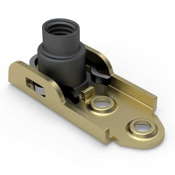 Hardware Specialty 5/16"24 Steel, SelfLocking Floating OneLug Nut Plate, Dimpled Rivet Hole