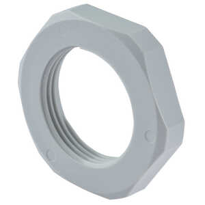 Sealcon 1 NPT Cable Gland Locking Nut, 40 mm W X 8 mm H, Nylon, Gray