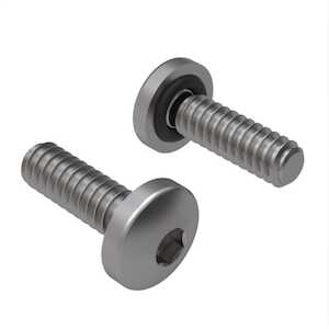 Zago M2.5 X 8mm L, Oversized, Hex, Pan Head Sealing Screw, 316 Stainless Steel, Neoprene O-Ring