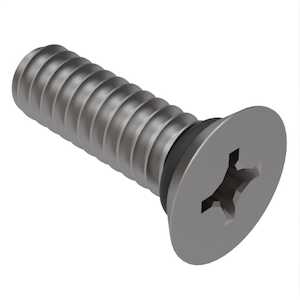 Zago 2-56 X 3/16" L, Phillips, 82 Degree Flat Head Sealing Screw, Stainless Steel, EPDM O-Ring