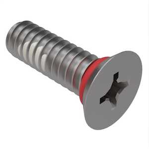 Zago 2-56 X 3/4" L, Phillips, 82 Degree Flat Head Sealing Screw, Stainless Steel, Silicone O-Ring, Nylon Patch