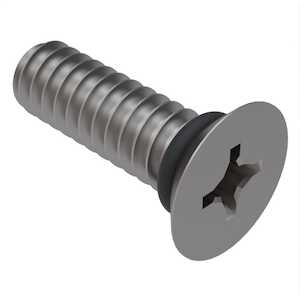 Zago M8 X 20mm L, Phillips, 90 Degree Flat Head Sealing Screw, Stainless Steel, Buna O-Ring
