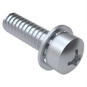 1/4"-20 X 1/2" L, Phillips, Fillister Head, SEMS Machine Screw. Steel, Zinc Clear Trivalent, Internal-Tooth Lock Washer. Specification - ASME B18.13