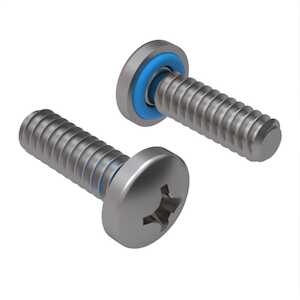 Zago 4-40 X 3/8" L, Oversized, Phillips, Pan Head Sealing Screw, Stainless Steel, Fluorosilicone O-Ring