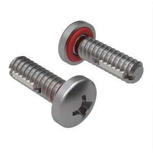Zago M2 X 6mm L, Phillips, Pan Head Sealing Screw, Stainless Steel, Silicone O-Ring, Nylon Strip