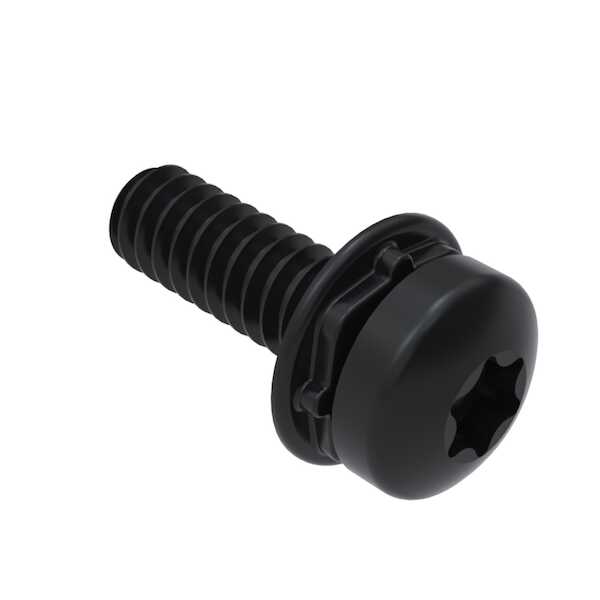 Hardware Specialty M4 X 18mm L, Torx, Pan Head SEMS Machine Screw, Square Cone Spring Lock