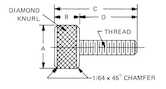 RAF 1/4"-20 Stainless Steel Plain Thumb Screw, 3/4"L, Passivation