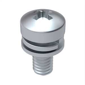 Hardware Specialty | M3 X 8mm L, Pozi-Drive, Pan Head SEMS Machine