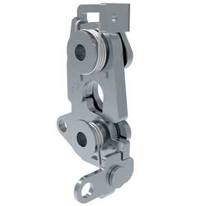 Southco Rotary Push-to-Close Latch, Large Size, Single Stage, Dual Trigger, Perpendicular / Bottom, 1/4-20 Thread, Steel, Zinc Plate, Bright Chromate