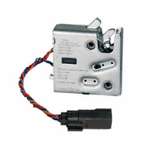 Southco Electronic Rotary Push-to-Close Latch, Delayed Relock, w/ Latch Status Microswitch, Sealed Connector, 1/4-20 Thread, Steel Housing, Nickel Plated
