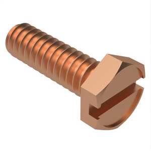 1/4" - 20 X 3/8" Long, Slotted, Indented Hex Head Machine Screw, Steel, Copper Plate. Specification - ASME B18.6.3