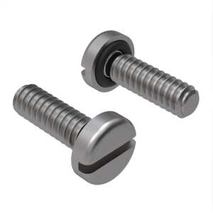 Zago 8-32 X 3/16" L, Slotted, Pan Head Sealing Screw, Stainless Steel, Buna O-Ring