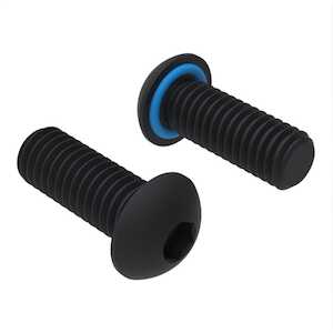 Zago M4 X 30mm L, Hex, Button Head Sealing Screw, Steel, Zinc Black Trivalent, Fluorosilicone O-Ring