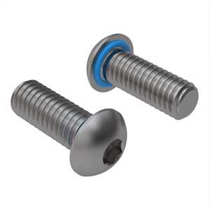Zago 10-32 X 1/2" L, Hex, Button Head Sealing Screw, Stainless Steel, Fluorosilicone O-Ring
