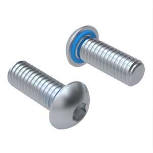 Zago 10-32 X 1/2" L, Hex, Button Head Sealing Screw, Steel, Zinc Clear Trivalent, Fluorosilicone O-Ring