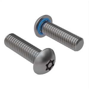Zago M6 X 20mm L, Tamper Resistant Torx, Button Head Socket Sealing Screw, Stainless Steel, Fluorosilicone O-Ring