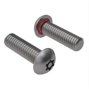 Zago M5 X 60mm L, Tamper Resistant Torx, Button Head Socket Sealing Screw, Stainless Steel, Silicone O-Ring