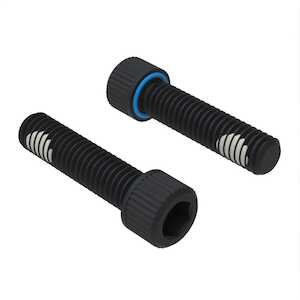 Zago 4-40 X 1/4" L, Hex, Socket Cap Sealing Screw, A286 Stainless Steel, Fluorosilicone O-Ring, Black Oxide w/ Locking Element
