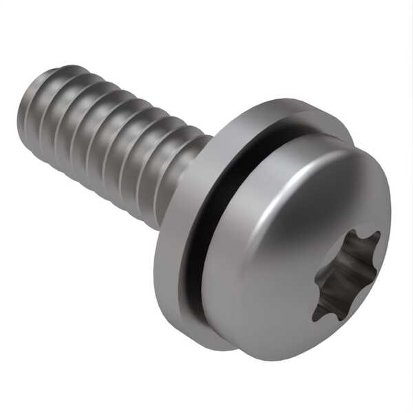 Hardware Specialty M3 X 6mm L, Torx Pan Head SEMS Machine Screw, Flat Washer, Stainless Steel