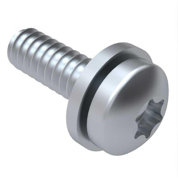 Hardware Specialty M4 X 8mm L, Torx Pan Head SEMS Machine Screw, Flat