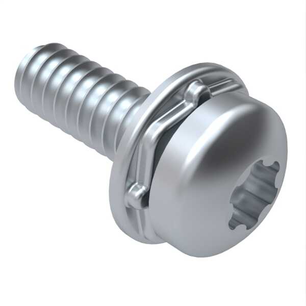 Hardware Specialty M5 X 10mm L, Torx Plus, Pan Head SEMS Machine Screw, Square Cone Spring