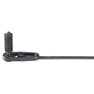 Ty-Rap Pre-Mountable Cable Tie with Integrated Peg, Black Nylon 6.6, Max Temp 105°C (220°F), Weather/UV Resistant, Indoor/Outdoor, Length 200mm (7.87"), Tensile Strength 222 N (50 lbs), Mounting Hole 6.4mm (0.25"), 50 Pack