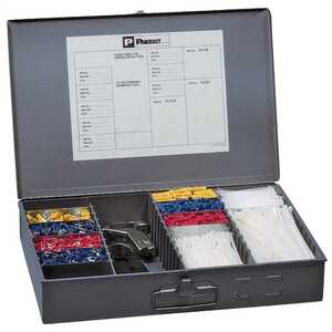 Panduit Indoor Cable Tie & Terminal Kit in Steel Box with GTS & CT-100A Tool, Sample Kit