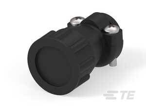 AMP Cable Clamp Kit, Thermoplastic, Black, Connector Shell Size 11, 5/8"-24 Thread Size, W/(2) Self Tapping Stainless Steel 1/2" L Screws