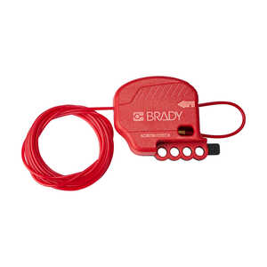 Brady Mini All Purpose Cable Lockout Nylon 3.26x4.06x1.33in 8ft Red 1EA