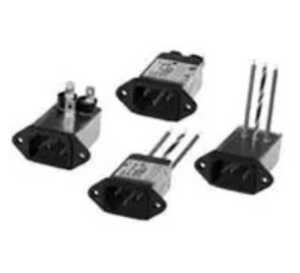 AMP Multi-Function Inlet Filters, Power Line, Right Angle, 1A Current Rating, .250" FASTON Output